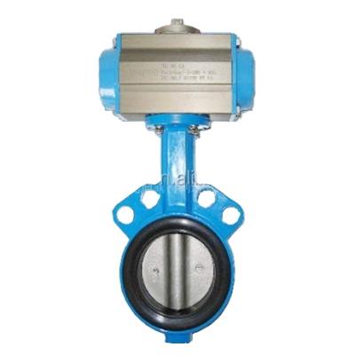 China Pneumatic four bolt spring return general flange butterfly valve, EPDM seat, stainless disc, water truck parts for sale