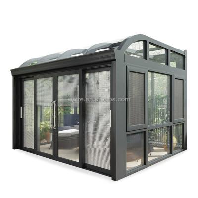 China High Quality Cheap Prefabricated Wooden Frame Tempered Glass Aluminum Sunroom for sale