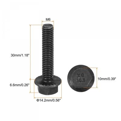 China HEX Carbon Steel Hex Serrated Carbon Steel Flange Bolt for sale