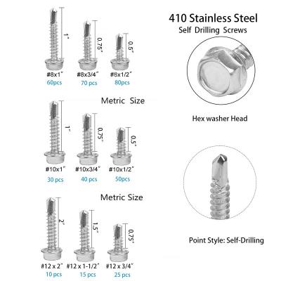 China HEX Stainless Steel Hexagon Head Tapping Screws for sale