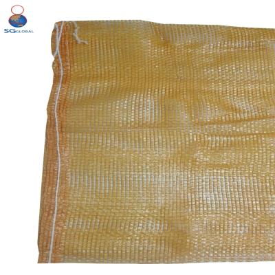 China Recyclable Tubular Ginger Garlic Small Onion Garlic Gauze Maker Drawstring Mesh Packing Net Bag for sale