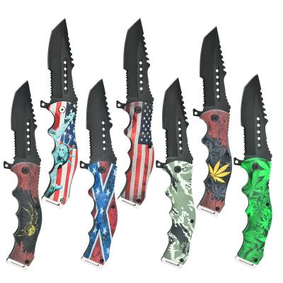 China Camping Knife High-end Hunting Pocket Folding Knife With 3D printing Handle for sale