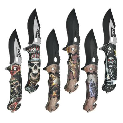 China Non-Changeable High-end hunting pocket folding knife with copper handle for sale