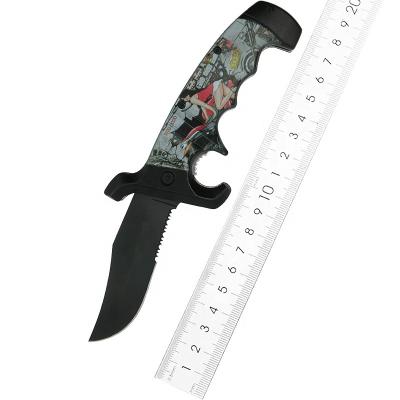 China Non-Changeable Designer pocket knife black folding blade knife outdoor camping for sale