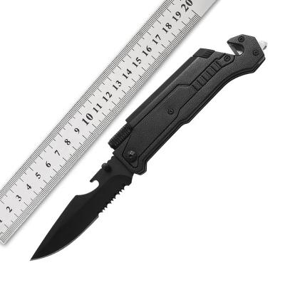 China Lightweight Outdoor Multifunction Folding Survive Knife With LED Light/belt Cutter/Fire Starter Survival Knife Hunting Knife for sale