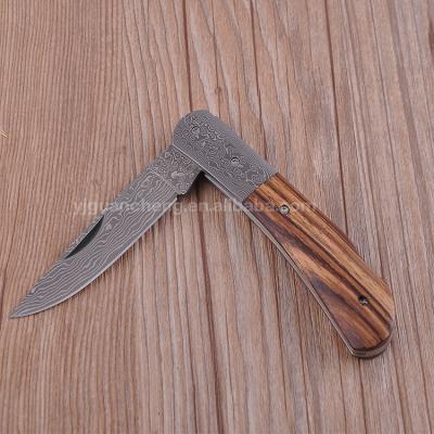 China Non-variable Folding Blade Knife Damascus Blade Pocket Knife Outdoor Tools Steel Camping Knife for sale