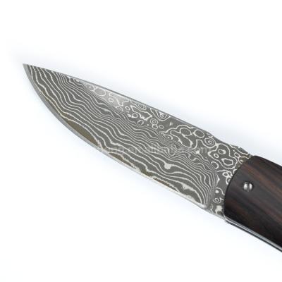 China Knife Folding Pocket Knife Outdoor Damascus Steel With Black Olive Handle Ebony Wood Lock Back Knife for sale