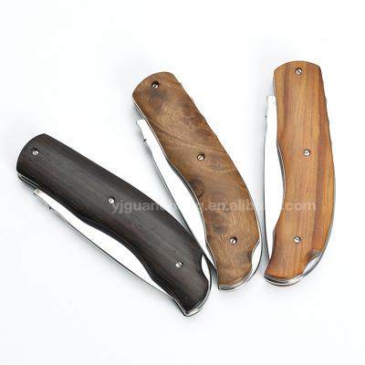 China Camping Knife Factory Outlet Knife Camping Knife Stainless Steel Blade With Wood Handle for sale