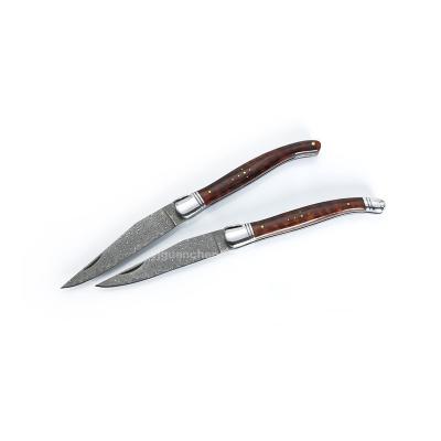 China 217MM Sharp Knife Handle Folding Outdoor Wooden Pocket Knife for sale