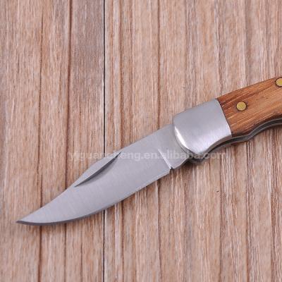 China Factory direct sale Non-variable folding blade knife stainless steel camping blade with zabra wood pakkawood handle green lady knife for sale