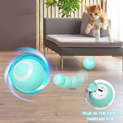 China Stocked Cat Toys Electric Cat Ball Smart Automatic Rolling Ball Cat Interactive Toys Training Self Moving Kitten Toy for sale