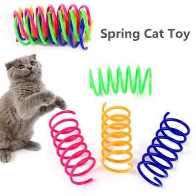 China Stocked 4 8 16 20 PCs Kitten Cat Toys Wide Durable Heavy Measure Cat Spring Toy Colorful Springs Multi Color Cat Toy for sale