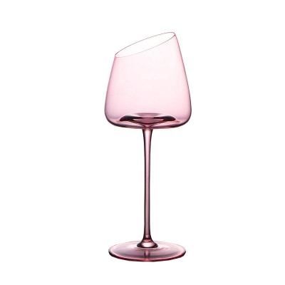 China Bump NIS Sakura Pink Transparent Hand Crystal Glass Flamingo Series Bump Red Wine Glass for sale