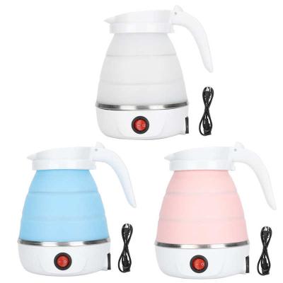 China 360 Degree Low Rotation Folding Electric Kettle 400W USA Portable Household Silicone Water Heater 110V Plug for sale