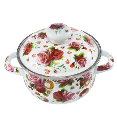 China 18cm Sustainable High Quality Flowers Glaze Soup Pots Cookware Container Food Warmer Casserole Glaze Ceramic Casserole for sale