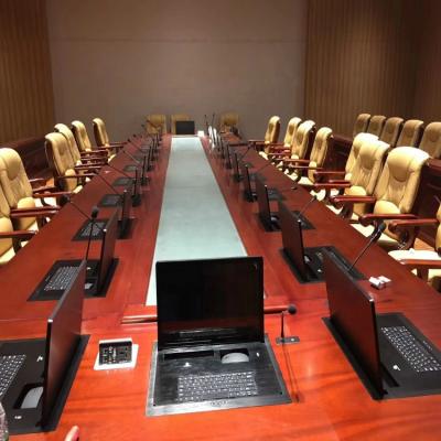 China Audio and Visual Table Top Flip Up Lcd Monitor Lift Audio for Desktop Conference System for sale