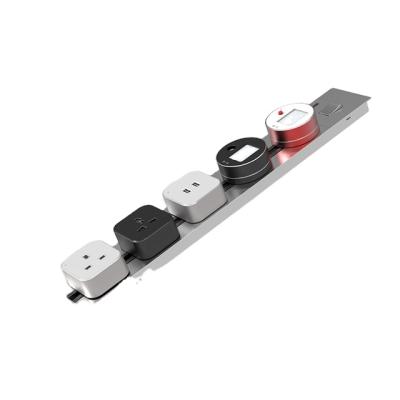 China Commercial Power Socket With Data Grommet Track Management System / Wall Mounted / Desktop Wall Track Mount Socket for sale