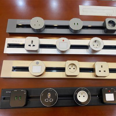 China Wholesale Factory Residential / Multipurpose Power Rail Removable Socket Recessed Universal Multifunction Socket Wall Desktop Power Outlet Track for sale