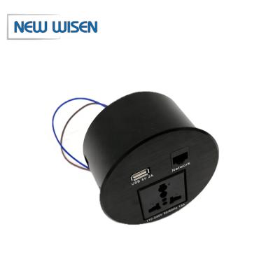 China Modern Round Desktop Socket With Socket Desktop Power Grommet European Style Socket for sale