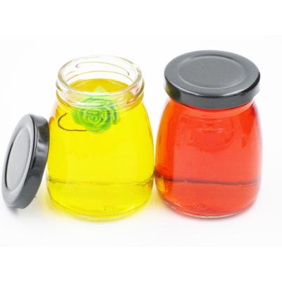 China Food China Manufacture Jelly Liquor Drink Milk Juice Beverage Packing ES42 Screw Pudding Jar 200ml Glass Bottle Wholesale for sale