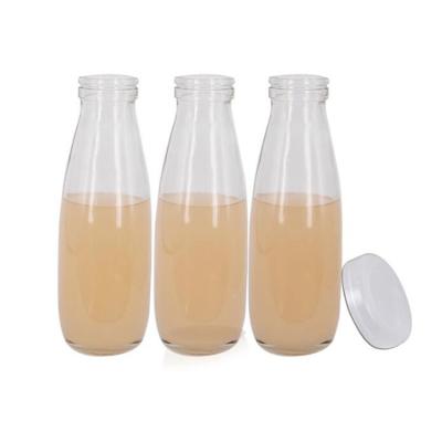 China Beverage China Glass Manufactures Wholesale 500ml Beverage Packaging Milk Glass Drinking Bottle for sale