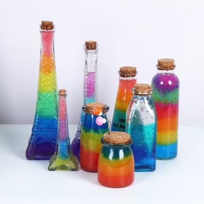 China Beverage Factory Wholesale OEM Color Paint Eiffel Tower Vase Glass Craft Wishing Bottle for sale