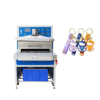 China 3D Rubber Label Patch Keychain Soft PVC Oven Machine With 2 Working Stations for sale