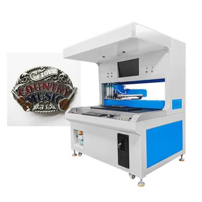 China Two Stations Soft Enamel Dispensing Machine 1200w Pixel For Metal Keychain Production for sale