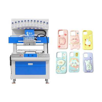 China PVC Silicone Rubber Keychain Doll Pendant Making Machine 12 Colors for sale