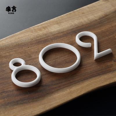 China Modern Simplicity White Marble Material Universal Customize Hotel Door Desk Sign for sale