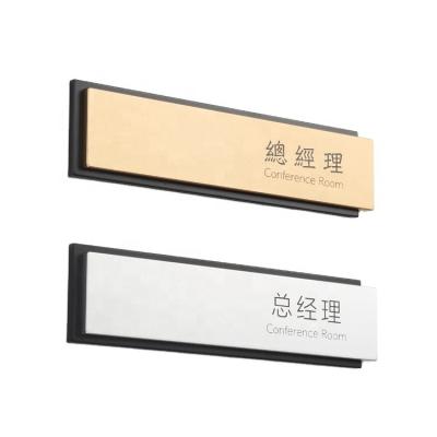 China Modern Gold / Silver Color Aluminum Alloy Office Door Metal Toilet Room Signs for sale