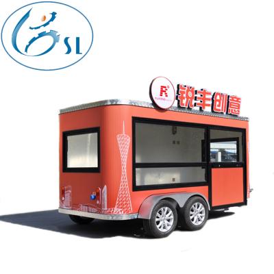 China 2018 Popular Electric Driven Seasoning Plaza 6M Format Food Cart Factory Food Trailer for sale