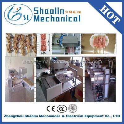 China Factory price meat muscle lamb meat skewer port machine, lamb shashlik port machine with best quality for sale