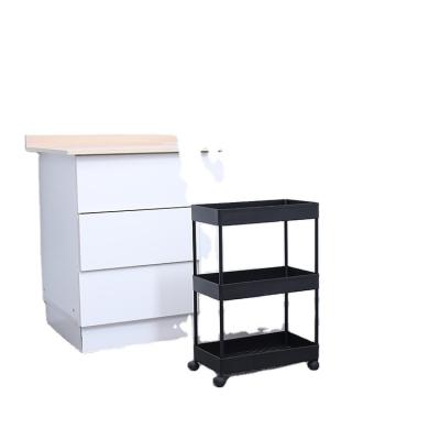 China OEM&ODM Storage Kitchen Storage Cart 3-Tier Slim Rolling Utility Cart With Wheels for sale