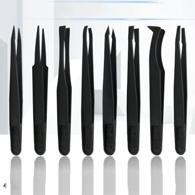 China Wholesale Professional Carbon Fiber Plastic Tweezers For Electronic Digital Repairing Carbon Fiber Plastic Tweezers for sale