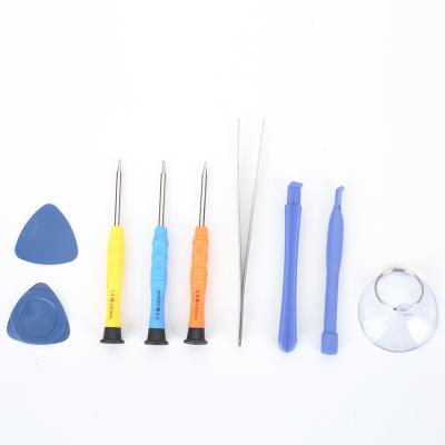 China Plastic 9 in 1 Mini Simply Magnetic 1.5mm Cross Screwdriver Iphone Disassemble Tools Phone Repair Kit for sale