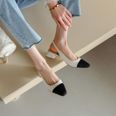 China Fashion trend pump leather shoes for women heeled sandals summer casual shoes for ladies sandals for sale