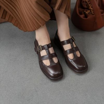 China Fashion Trend JK Style Full Low Heel Leather Luxury Women Pump Shoes Silp-on Shoes For Women Sandals for sale