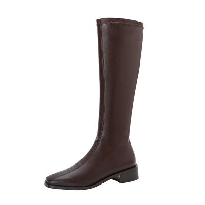 China Pointed Toe Leather Women Boots Factory Made Deodorization Knee High Boots for sale