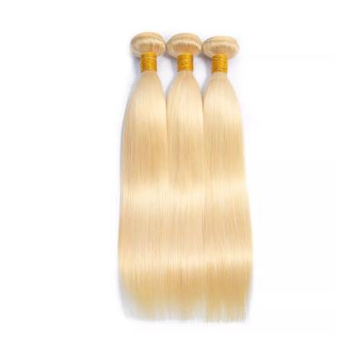 China St Silky Straight 613# Straight Honey Blonde Hair Extensions Wave Mink Brazilian Hair Cuticle Aligned Hair Bundles for sale