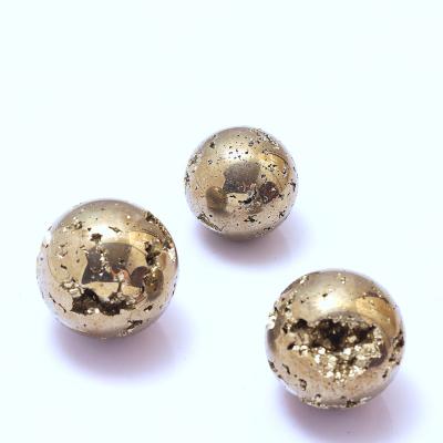 China China Fashion Natural Pyrite Stone Cut Round Loose Size Wholesale Calibrated Pyrit Sphere For Sale for sale