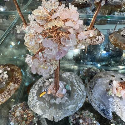 China China wholesale natural crystal gemstone fortune money tree feng shui for home ornamental centerpieces for sale