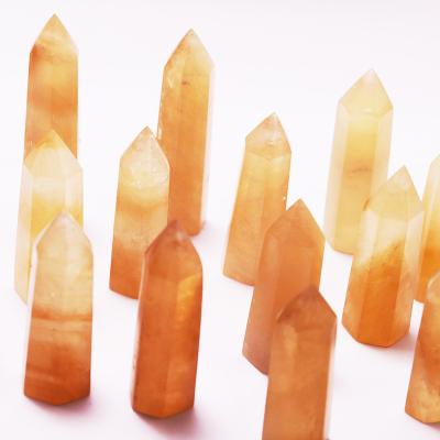 China China wholesale natural feng shui reiki gemstones polished sunstone wand point crystal tricks for sale