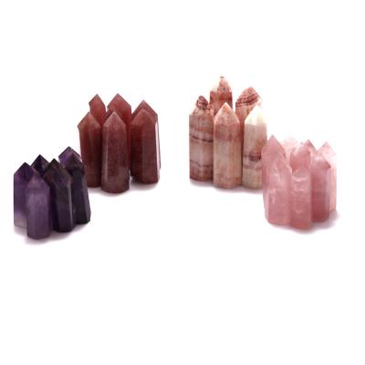 China Natural Quartz Crystal Wand Point Assorted Mixed Crystal Towers Healing China Colorful Healthy Selenite Gemstone for sale