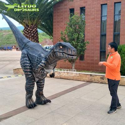 China Real Outdoor Robotic Silicon Dinosaur Velociraptor Rubber Dinosaur Life Size Suit for sale