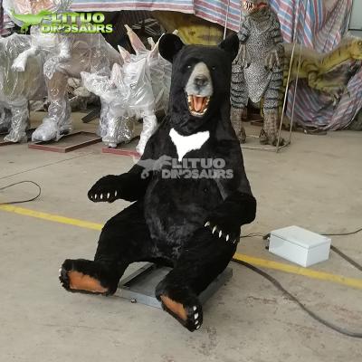 China Silicone Rubber Exhibit Model Animatronic Black Bear Life Size Animal Attraction for sale