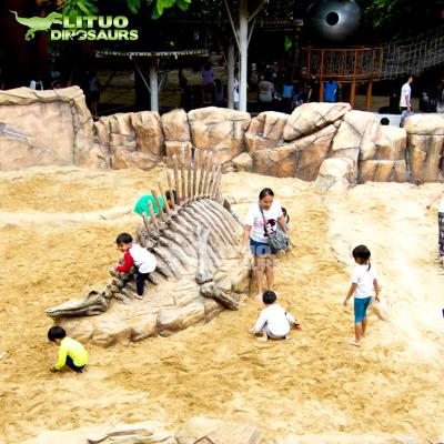 China Amusement Park Outdoor Funny Dinosaur Parks Kids Skeleton Excavator for sale