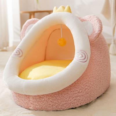 China Wholesale Sustainable Pet Nest Bed Cotton Plush Soft Warm Bed For Cat And Dog for sale