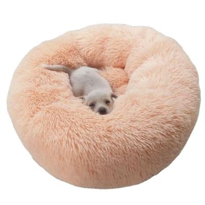 China Amazon Sustainable Hot Selling Soft Plush Pet Bed Rests Improved Sleeping Round Pet Bed for sale