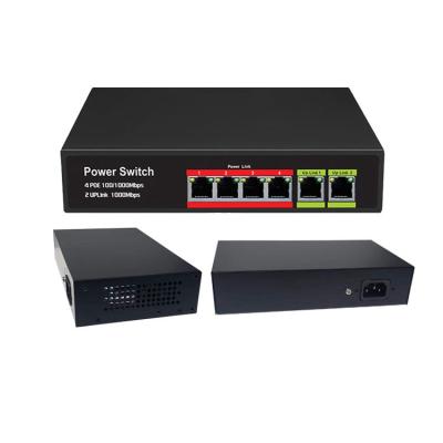 China LACP 4 poe switch 48v port port switch for cctv camera IP 4-Port 10/100/1000Mbps IEEE 802.3af/802.3at PoE switch for sale